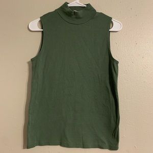 Olive Green JCrew Mock Neck Tank Top Size S